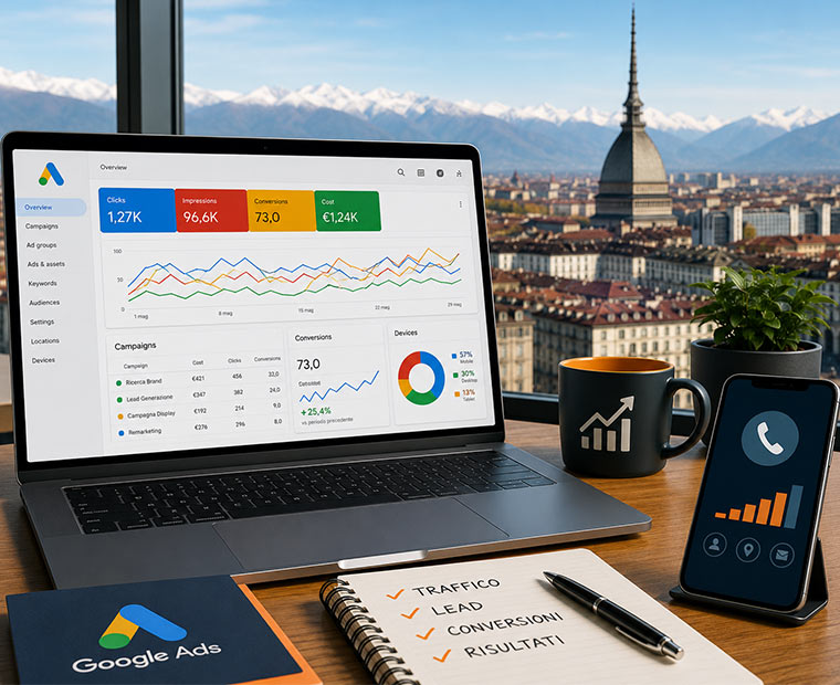 Consulente Google Ads Torino per campagne pubblicitarie online