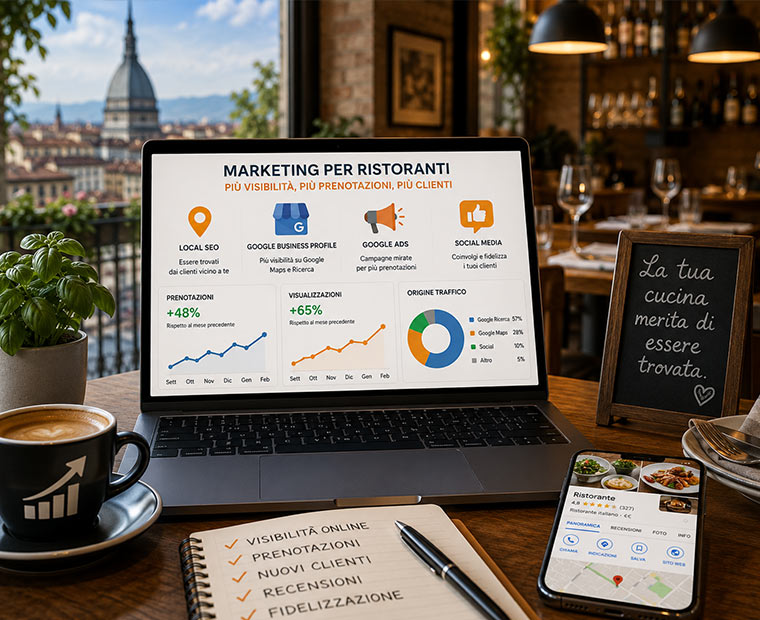 Marketing per ristoranti con SEO Google Maps Google Ads e Meta Ads